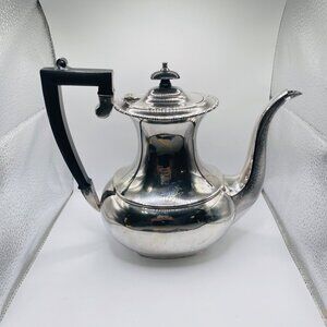 Vintage Silver Teapot With Black Handle